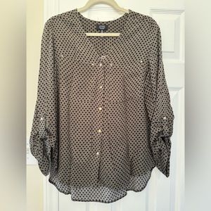 Jones New York Polka Dot Blouse size M